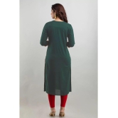 offline selection - Green Cotton Blend Women''s Straight Kurti ( Pack of 1 ) - None