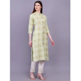 HIGHLIGHT FASHION EXPORT Cotton Printed Straight Womens Kurti - Green ( Pack of 1 ) - None