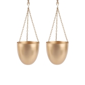 Hanging Capsule Planter (Set of 2)-Gold