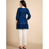 Glomee - Blue Viscose Women''s Tunic ( Pack of 1 ) - None