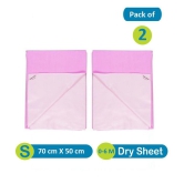 Quick Dry Plain Waterproof sheet Small Pink-Set of 2 Rubber Sheet