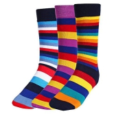 Creature - Cotton Men's Striped Multicolor Full Length Socks ( Pack of 3 ) - Multicolor