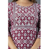 Lee Moda - Maroon Cotton Womens Straight Kurti ( Pack of 1 ) - None