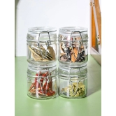 VON CASA Jar Set of 4 PCS 80ml - Transparent Glass Glossy Finish