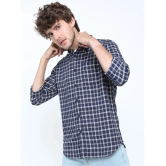 Ketch Polyester Slim Fit Checks Full Sleeves Mens Casual Shirt - Navy Blue ( Pack of 1 ) - None