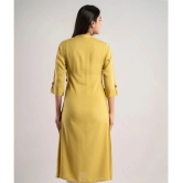 MAUKA - Mustard Rayon Womens Front Slit Kurti ( Pack of 1 ) - None