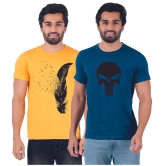 ferocious - Yellow Cotton Regular Fit Men's T-Shirt ( Pack of 2 ) - None