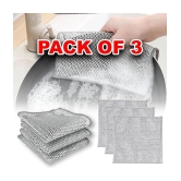 GEEO Pack of 3 dish cloth Steel Stainless Steel Scrub