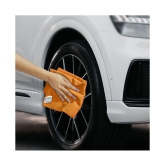 SOFTSPUN Microfiber Cloth - 4 pcs - 40x40 cms - 340 GSM Orange - Thick Lint & Streak-Free Multipurpose Cloths - Automotive Microfibre Towels for Car Bike Cleaning Polishing Washing & Detaili