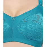 KYODO - Turquoise Cotton Blend Non - Padded Women's Everyday Bra ( Pack of 1 ) - 40B