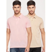 UBX - Beige Cotton Blend Regular Fit Mens Polo T Shirt ( Pack of 2 ) - None