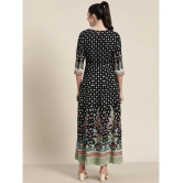 Juniper Rayon Printed Ankle Length Womens Fit & Flare Dress - Black ( Pack of 1 ) - None