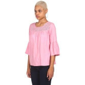 Sugr - Rayon Pink Women's Regular Top ( Pack of 1 ) - None