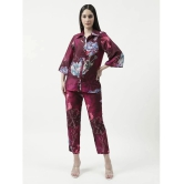 Pannkh Womens Floral Digital Printed Loungewear Shirt With Pant Set - None