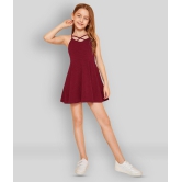 Addyvero - Maroon Cotton Blend Girls A-line Dress ( Pack of 1 ) - None