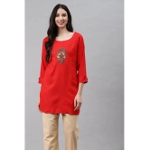 HIGHLIGHT FASHION EXPORT - Maroon Rayon Womens Straight Kurti - XL