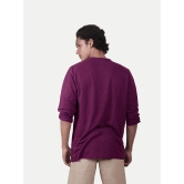 Men purple Cotton Casual Loose T-Shirt