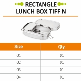 Stainless Steel Rectangle Lunch Box, Leak-Proof Container-No. 2