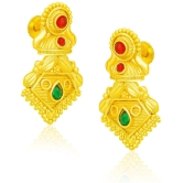 LUV FASHION Golden Drop Earrings ( Pack of 1 ) - Golden