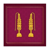 LUV FASHION Golden Ear Chain Earrings ( Pack of 1 ) - Golden