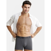 Jockey IC28 Men Tactel Microfiber Elastane Solid Trunk with Moisture Move Properties - Ebony - None