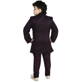 Arshia Fashions Wine Jacquard Boys Sherwani ( Pack of 1 ) - None