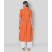 Pistaa - Orange Viscose Women''s Flared Kurti ( Pack of 1 ) - None