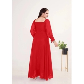 JASH CREATION - Red Georgette Womens Gown ( Pack of 1 ) - None