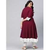 Estela - Wine Cotton Women's Anarkali Kurti ( Pack of 1 ) - None