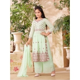 Aarika Sea Green Georgette Girls Kurta and Sharara Set ( Pack of 1 ) - None