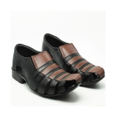 IndiForce Black Leather Sandals - 9