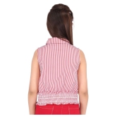 Smart Casual Striped Printed Sleeveless Top - None