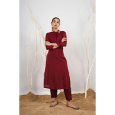 Solid Maroon Kurta Set-2XL