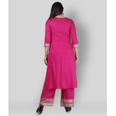 MAUKA - Pink Straight Rayon Womens Stitched Salwar Suit ( Pack of 1 ) - XS