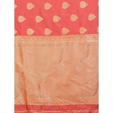 Om Shantam Sarees - Pink Banarasi Silk Saree With Blouse Piece ( Pack of 1 ) - Pink