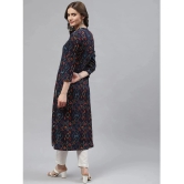 KIPEK - Navy Blue Viscose Womens Front Slit Kurti ( Pack of 1 ) - None