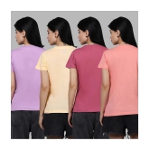 Fabflee - Multicolor Cotton Regular Fit Womens T-Shirt ( Pack of 4 ) - None