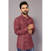 Anand Cotton Blend Regular Fit Printed Full Sleeves Mens Casual Shirt - Maroon ( Pack of 1 ) - None