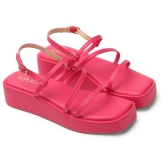 Kiravi Multi Strap Pink Wedges-7