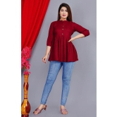 SIPET - Maroon Rayon Womens Empire Top ( Pack of 1 ) - None