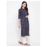 Vbuyz Navy Cotton Straight Kurti - 3XL