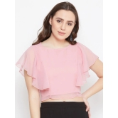 Women Burgundy Solid Crop Top