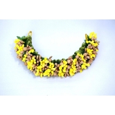 SHG Fashion Art Handmade Yellow Artificial Veni Flowers with 3 Pins (Yellow with gold)