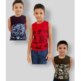 HAP Boys Multicolor Printed Vest | Tank top |Sleeveless Tshirt - Pack of 3  /Any Colour - None