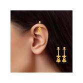 LUV FASHION Gold EarCuff Earrings ( Pack of 2 ) - Gold