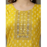 Stylum Rayon Printed A-Line Womens Kurti with Dupatta - Yellow ( Pack of 1 ) - None