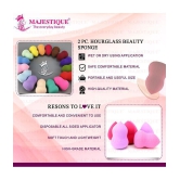 Majestique 2Pcs Foundation Beauty Blender Makeup Sponge, Hour Galls Shape (Multicolor)