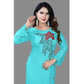 haya fashion - Turquoise Rayon Women's Straight Kurti ( Pack of 1 ) - None