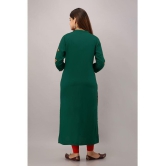 Preksha - Green Rayon Women''s Front Slit Kurti ( Pack of 1 ) - None