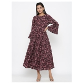 miravan - Maroon Cotton Women's Anarkali Kurti - M